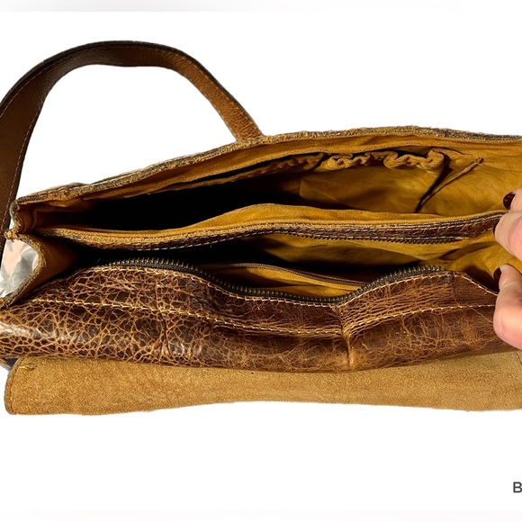 Vintage Patricia Nash Saddle Bag Flap Brown Leather Cross Body Purse Bag - Picture 6 of 7